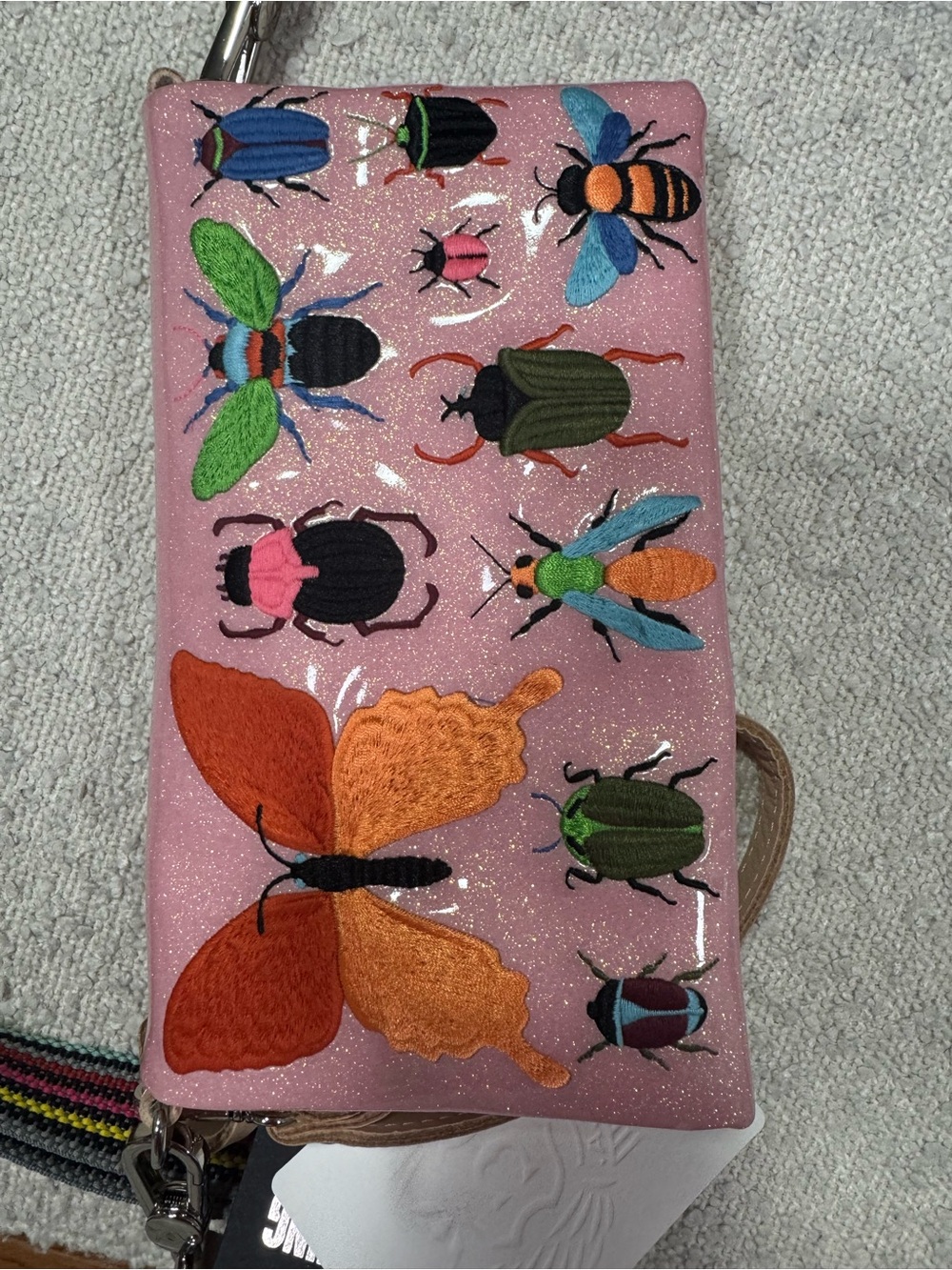 NWT Consuela Pink Butterfly Embroidered Crossbody Wallet Clutch | $294 Retail - Picture 4 of 9